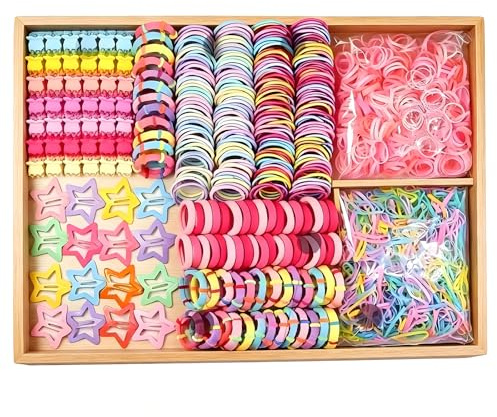 Vauki 875 Mini Elastici Capelli Senza Scatola, Piccole Molle Intreccianti Sottile Bracciali Loom Morbido Colorato, Accessori Per Capelli Resistenti Pratici Trecce Styling Quotidiano