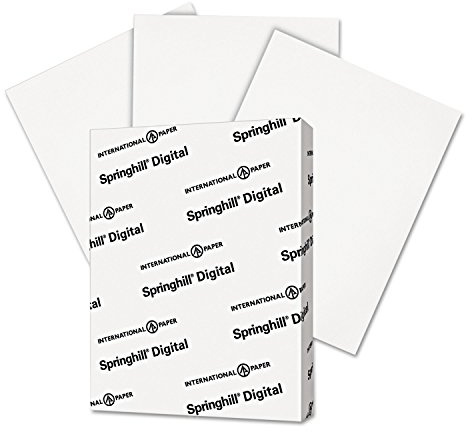 Springhill White 8.5” x 11” Cardstock Paper, 90lb, 163gsm, 250 Sheets (1 Ream) – Premium Lightweight Cardstock, Printer Paper with Smooth Finish for Greeting Cards, Flyers, Scrapbooking – 015101R