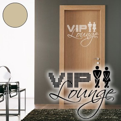 Klebesüchtig A228 Türtattoo - Wandtattoo VIP Lounge 40cm x 31cm beige - Dekoration - Bad - Wohnzimmer - Aufkleber - Wandsticker