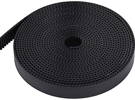 ASHATA Zahnriemen für 3D Drucker, Gummi Zahnriemen Zubehör 10mm Breite, Synchronriemen Zahnriemen 1M/2M/5M/10M, Riemenscheibe für 3D Drucker Schwarz 3 Meter