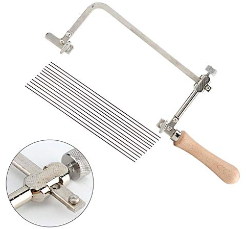 Soporte para Plantas Colgantes,Sierra de Acero para carpintería de Bricolaje,Herramienta de joyería con Mango de Madera Que Hace el Equipo de Mango de Corte Sie