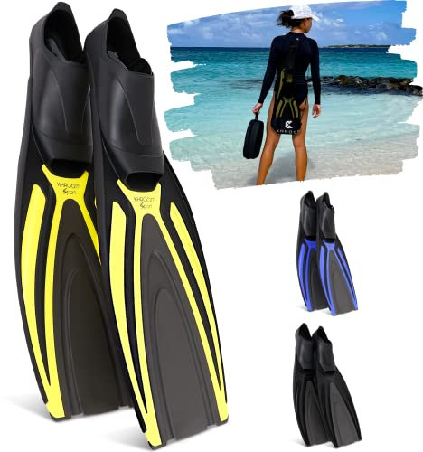 Khroom Schnorchelflossen für Erwachsene 36-47 | Hochwertiges Produkt Made in Italy | Taucherflossen für Damen/Herren | Schwimmflossen Erwachsene zum Schnorcheln (Gelb, 42-43)