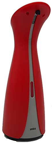Umbra Otto 250 ml Automatic Motion Sensor, Touchless Soap Dispenser with Infrared Sensor for Liquid Soap, Hand Disinfectant and Washing Up Liquid, Plastic, Red