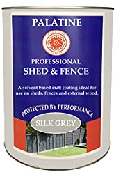 Palatine Professional Shed & Fence 2.5lt | Oil Based Paint for use on Sheds & Fences (Silk Grey)