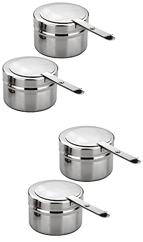 Angoily 4 Pack Stainless Steel Chafing Dish Fuel Cans, Chafing Fuel Holders with Cover, Fuel Cans Fuel Holders for Chafing Dishes, for Food Warmer, And Buffet, Barbecue, Party Supplies