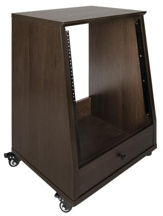 Gator Frameworks Elite Furniture Serie abgewinkeltes Studio-Rack mit feststellbaren Rollen, braun (GFW-ELITESTUDIORK12-BRN)