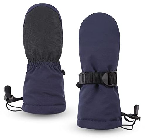 Pesaat Kinder Skihandschuhe Winter Jungen Mädchen Handschuhe Wasserdicht Winddichtem Fausthandschuhe Dicke Wärmende Skifäustlinge(Marine, 0-2 Jahren)