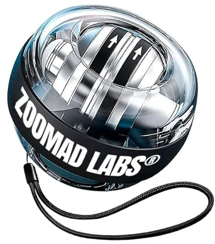 zoomad labs ZOOWERBALL la Bola Giroscópica Ejercicio Muñeca - Refuerza el Agarre - Alivia el Dolor de Brazos y del Muñecas, Mejora el Grip de Escaladores, Golfistas y Atletas en General, 280g