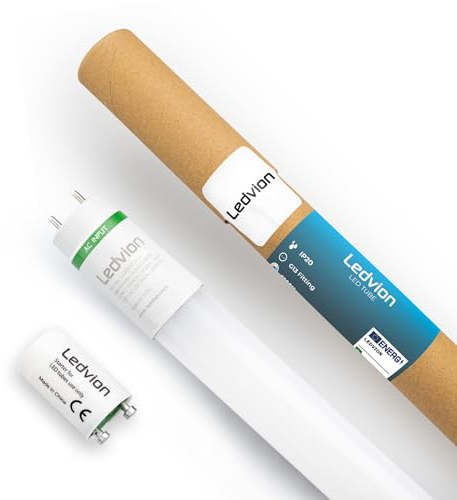 Ledvion - Tubo LED TL, 60CM, 6.3W, 6500K, 175lm/W, Classe Energetica C, Incl. Starter LED