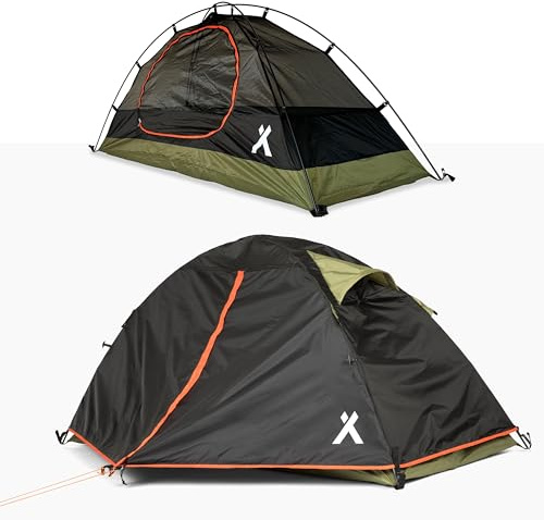 Bear Grylls 1 Person Hiking & Backpacking Tent - 3 Season Ultralight, Waterproof Tent for Camping with Rain Fly and Footprint - Black