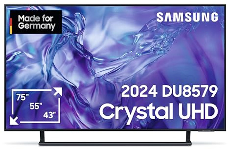Samsung Crystal UHD 4K DU8579 Fernseher 65 Zoll, TV mit Dynamic Crystal Color, 4K Upscaling, AirSlim Design, Smart TV, GU65DU8579UXZG, Deutsches Modell