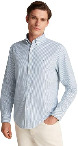 Tommy Hilfiger Chemise Homme Flex Poplin Classic Regular Fit, Multicolore (Nouveau Green/Multi), S