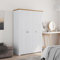 Willood Kleiderschrank 3-Türig Weiß 118×50×171 5 cm Kiefer Panama Serie Kleiderschrank geeignet für Schlafzimmer Wohnzimmer Flügeltüren mit Schienen