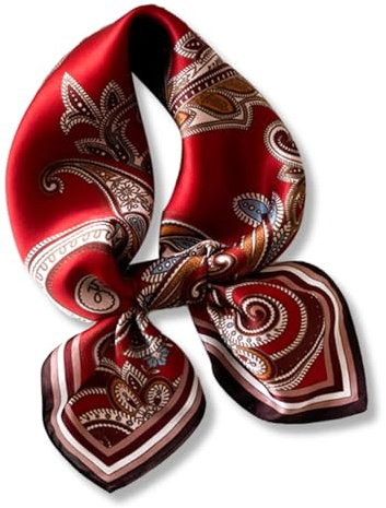 PoeticEHome 100% Pure Mulberry Silk Neck Scarf 27x27 Women Square Neckerchief Headscarf Gift Packed