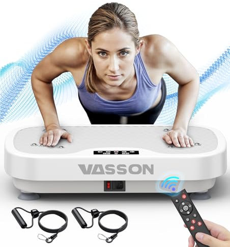 Vasson Máquina de ejercicio de placa vibratoria, plataforma vibratoria de cuerpo entero para drenaje linfático, tabla de agitar de cuerpo completo para fitness en casa, pérdida de peso, mujer, color