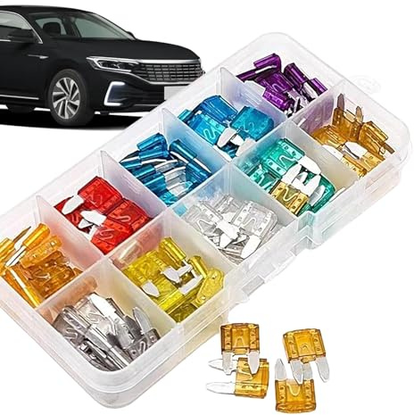 Sortiment kit för bilsäkringar, bilsäkringar, 100 x lastbilssäkringar, bilersättningssäkringar, lågprofilsäkring för bil, husbil, lastbil, motorcykel