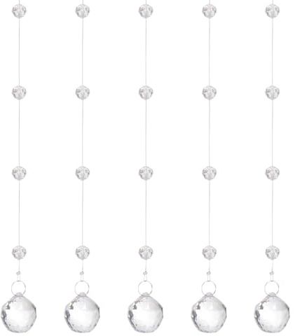 QUARKZMAN 10Pz Ghirlande Perle Cristallo Acrilico 0.6m/1.97ft | per Decorazioni Matrimoniali Gioielli, Sostituzione Cristalli Lampadari, Gocce Forma Ananas Appesi, Gocce Trasparenti