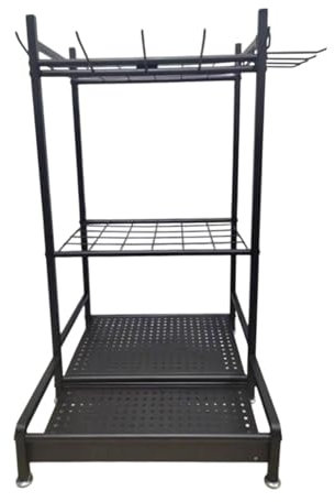 MagiDeal Organizzatore per Utensili da Giardino Porta stopone di stoccaggio Scaffale per Esterni Strumenti per Esterni con Ganci rastrelliere per Utensili da, Senza Ruote