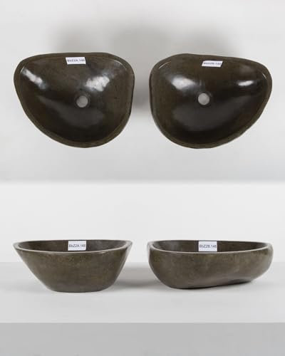 Naturstein Zwillings-Doppelwaschbecken-Waschbecken 40 cm rundum poliert