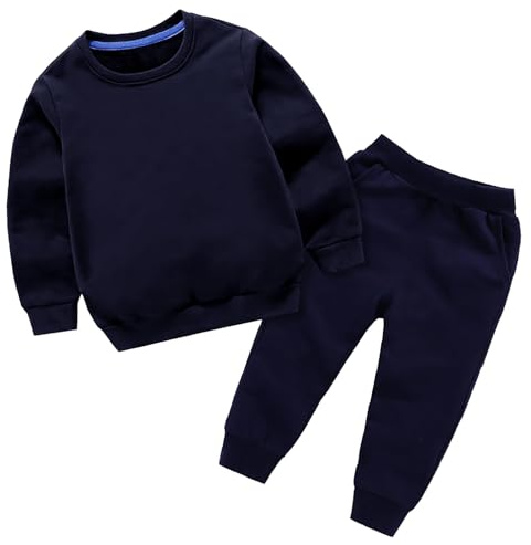 Survêtement pour enfant - Jogging - Sport - Garçon - Garçon - Fille - Hiver - Couleur unie - Manches longues - Pull - Pantalon - 2 pièces - Tenues - Ensemble de vêtements de sport - Survêtement d'été