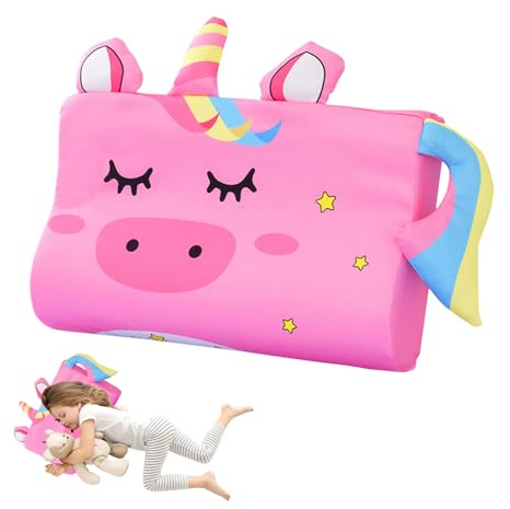 YANGUN Schlummerkids cuscino per bambini 45x27 cm, con animali Kawaii, ergonomico, traspirante e delicato sulla pelle, lavabile a partire dai 3 anni