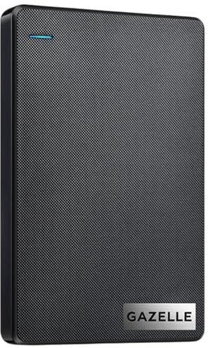 GAZELLE High-Speed 500GB Ultra Slim Portable External Hard Drive - 2-in-1 Type C & USB 3.0, Compatible with PC, Mac, Laptop, PS4, Xbox, iPad, Tablet, Mobile (Black) - 1 Year Warranty