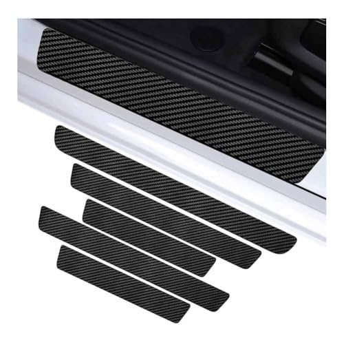 5 Piezas Pegatina para Umbral Puerta Coche para BMW X6 G06 F16 E71 E72 2008-2024, Protectora Estribos Fibra Carbono Antiarañazos Tiras Umbral Accesorios