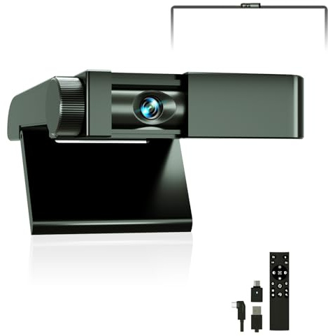 4K Webcam - 1/2.55 Sensor, Dual Autofocus, Digital Microphone, Metal Unibody Sculpted Mini Web Cam for Laptop/PC/Mac, Plug & Play, Privacy Cover, Remote, Streaming Camera for Live Meeting (Black)