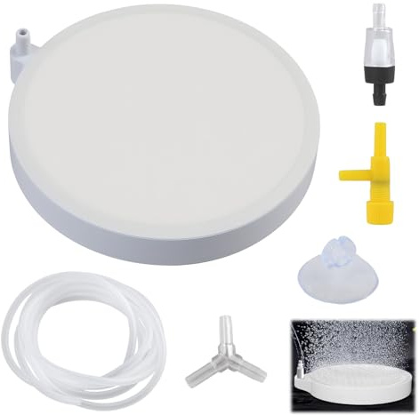 Wafuesh Piedra de Aire para Acuario Nano, Burbujeador de Pecera de Piedra de Aire para Acuario, 10cm Disco de Piedra, Ideal para Sistemas Hidropónicos y Estanques de 60-120cm