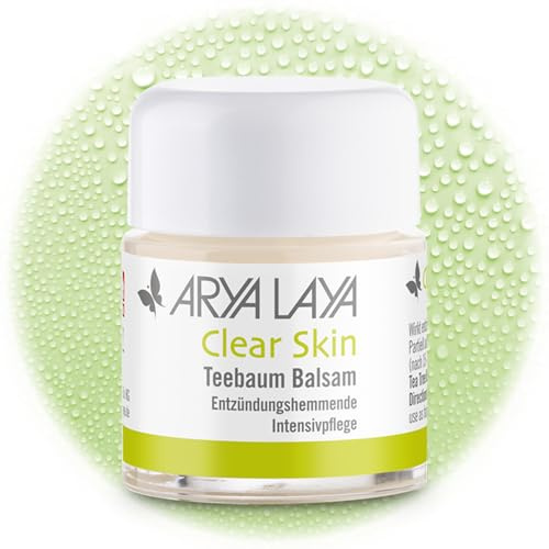 ARYA LAYA Clear Skin Teebaum Balsam, 20 ml – Intensivpflege als Maske oder Creme bei fettiger & entzündlicher Haut, mildert Juckreiz und Pickel für einen ebenmäßigen Teint, vegan
