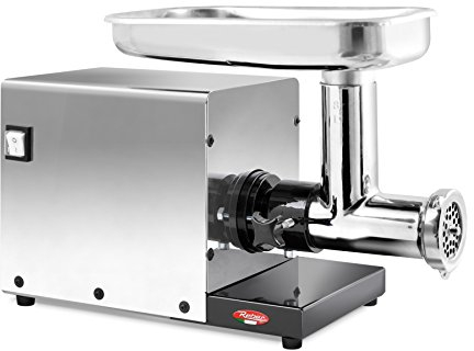 Reber N.8 9508 N Elektrischer Fleischwolf, Edelstahl, 400 W, Schwarz/Grau