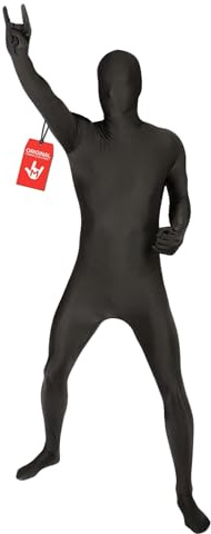 Morphsuit Helkroppsdräkt - Svart, XL | Original Bodysuit för vuxna och barn | Super Stretch Kostym perfekt för gör-det-själv festkläder | Halloween, cosplay, maskeraddräkt | För män och kvinnor