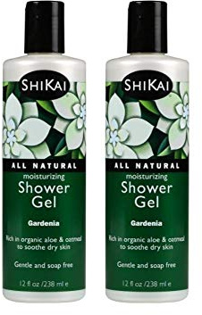 ShiKai Daily Moisturizing Shower Gel (Gardenia, 12oz, Pack of 2) | Gentle Formula | Aloe Vera & Oatmeal for Soft, Healthy Skin | Dry Skin Relief