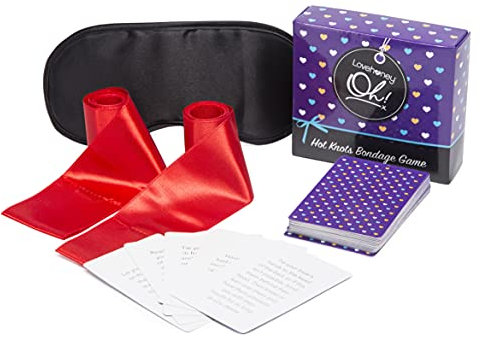Lovehoney Oh! Hot Knots Beginner's Bondage Board Game Kit for Couples - Accessories for Adults - 3 Pieces