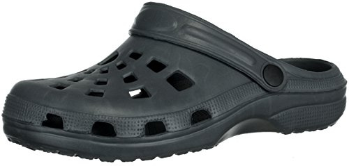 Brandsseller Zuecos de jardín/hogar, para hombre, zapatos de ocio, con correa de talón, gris, 42 EU