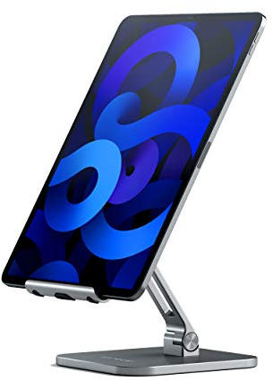 Satechi Aluminium Desktop Stand - Adjustable Tablet Mount with Protective Grips - Compatible with All iPad and Tablet Models, iPad Pro M2/M1/Air M1/Mini, iPhone 16/15/14/13/12 and More