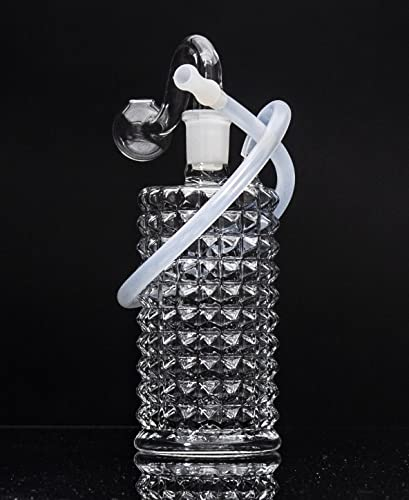 PINGZHI Glass Pipe Glass Oil Pipe Water Bong Oil Burner Pipes Thick Clear Pipe Small Bubbler Bong Mini Oil Dab Rigs For Smoking Bongs (Size: 1)