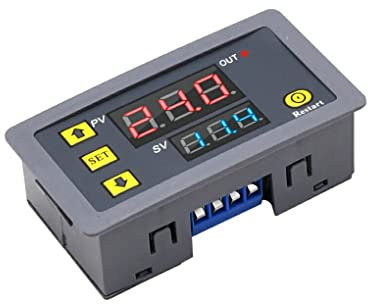 Guangcailun Interruptor de control del temporizador del módulo de relé de retardo de temporización cíclica de pantalla digital, CA 110-220V 1500W