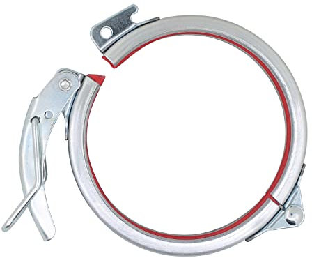 Pipe Clamp Barrel Clamp Ring SS/Galvanized 80-400mm Dia Adjustable Pipe Clamp Hose Clamp Quick Release Round Duct Clamp Quick (Color : Galvanized, Size : 150mm)