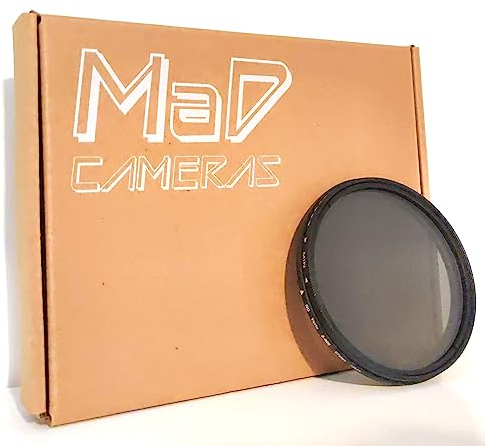 Mad Camera - Filtro de Densidad Neutra Variable de 58mm - ND2 a ND400 para Larga Exposición y Efectos de Movimiento - Filtro Premium para Lentes de Cámaras DSLR