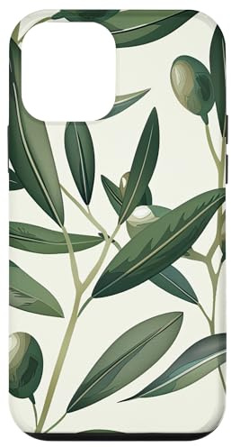 Olive Tree Branches Leaves Botanical Gardening Pattern Case for iPhone 12 mini