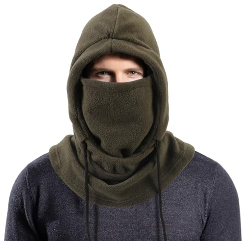 AYPOW Unisex termisk fleece balaklava, vinter multifunktionell vindtät skidmask ansiktsskydd, termisk fleece hatt huva med halsvärmare för män kvinnor, utomhussport löpning skidåkning cykling vandring