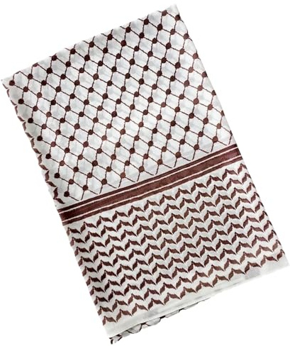 Arabic Head Scarf - Chiffon Wrap Scarf, Lightweight Desert Scarf | Traditional Kufiya Style Fashion Accessory, Elegant Breathable Fabric with Comfortable Fit for Women and Girls (180 x 70 cm)