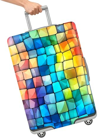 INNAL Coprivaligia Copri Valigia Media (22-24 Pollici) Copertura Valigia Polvere Copertura Elastica per Bagagli Più Spessa Valigie Custodia Protettiva Luggage Cover Resistente Adatta A Bagagli da M