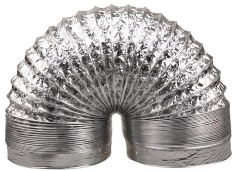 Operitacx 6.3 Inch Aluminum Foil Flexible Ducting, 5.2ft High Temperature Resistant Double Layer Insulated Dryer Vent Hose for Range Hood Exhaust, HVAC Ventilation & Grow Tent Air Pipe