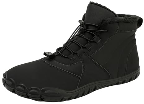 Generisch Chaussures d'hiver pieds nus pour homme et femme - Imperméables - Doublure chaude - Chaussures d'extérieur pieds nus - Chaussures d'escalade, Noir , 46.5 EU