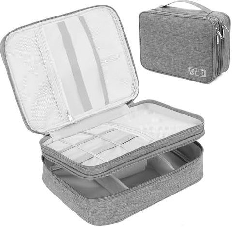AiQInu Organizer Cavi da Viaggio, Borsa Accessori Elettronica Da Viaggio, Impermeabile E Antiurto, Borsa Organizer, Per Cavi Elettronici, Alimentazione Mobile, Cavi, Batterie, Schede