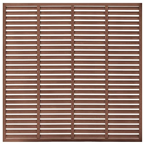 Mokuyary Valla de láminas WPC 180 x 180 cm, color marrón, valla de privacidad para jardín, decoración exterior
