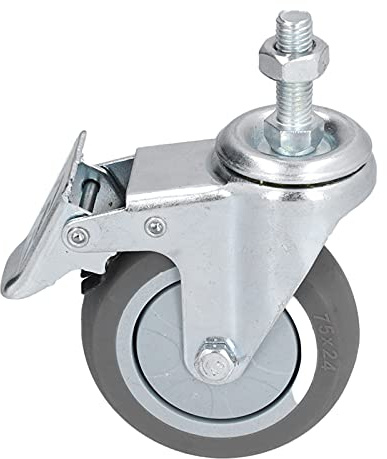 Spacnana Ruote Girevoli, Materiale PVC, Rotelle Bloccabili con Forte capacità Portante, Diametro 3 Pollici per Apparecchiature Mediche e Scaffali (Ci sono i freni)