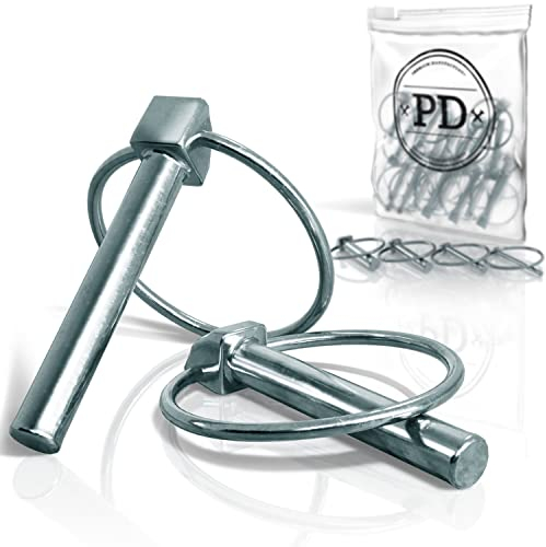 PD® Klappsplinte 8mm mit Sicherungsstift (DIN 11023) | Splint aus galvanisch verzinktem Stahl | Sicherungssplint für Traktoren, Lastwagen und als Befestigungselement | Ringsplinte verzinkt | 2 Stück